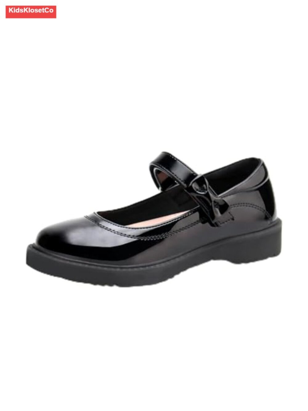 Girls Black Mary Jane Oxford Flats Bow School Shoes